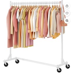 Rack, Rolling Clothes Racks with Z-Base, Heavy Duty Garment Rack, Clothing Racks for Hanging Clothes, Sturdy Metal Hanging Holder, Clothes Organizer R