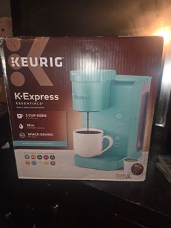 Keurig K-Express Essentials Single-Serve K-Cup Pod Coffee Maker in the Tropical Blue color
