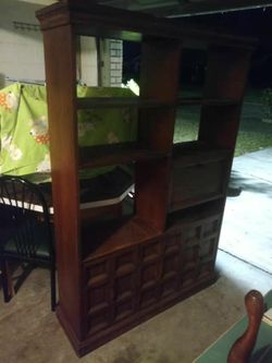 $90 Shelving, Solid Oak One Piece Multi Functional Armor  