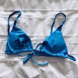 Zaful Blue Tie Dye Bikini Top