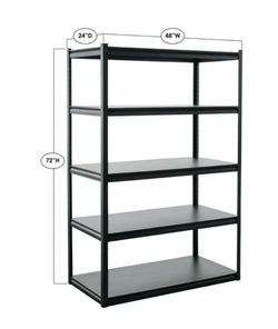 5 Tier Storage Shelf, 48" W x 24" D x 72" H