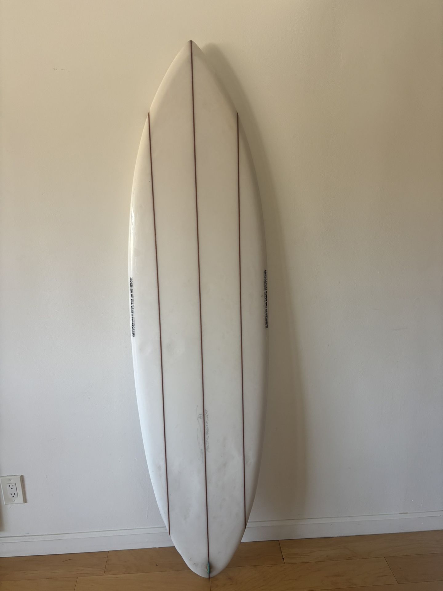 6’0 Morning Of The Earth Surfboard. Fiji Tracker Model Triple Stringer
