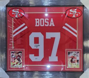 49ers Nick Bosa Signed, Beckett-Certified Framed Jersey