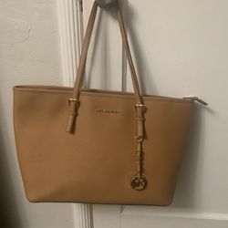 Michael Kors Brown Leather Large Tote Bag Purse