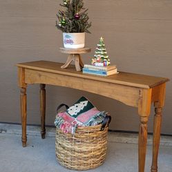 Rustic Y2K CottageCore Console Foyer Entryway Solid Wood Hallway Table 