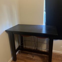 Black wooden table