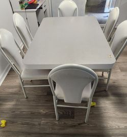 6 piece white dining table set