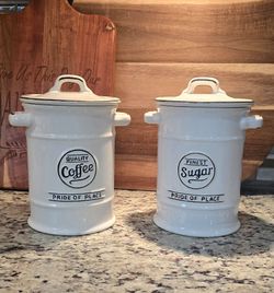 T & G~Pride of Place Coffee and Sugar CERAMIC Canister SET.