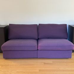 Vintage 1980s Seperable Purple Couch