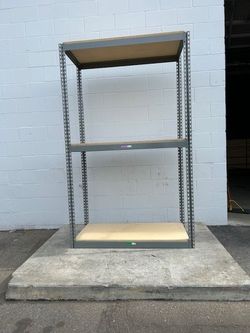 Shelving 48 in W x 24 in D American Made 3 Teir Used Heavy Duty Steel Boltless Storage Rack Delivery Available