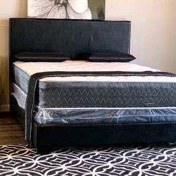 $299 Brand New Black Queen Size Bed Frame With New Mattress Set/Fast Delivery 
