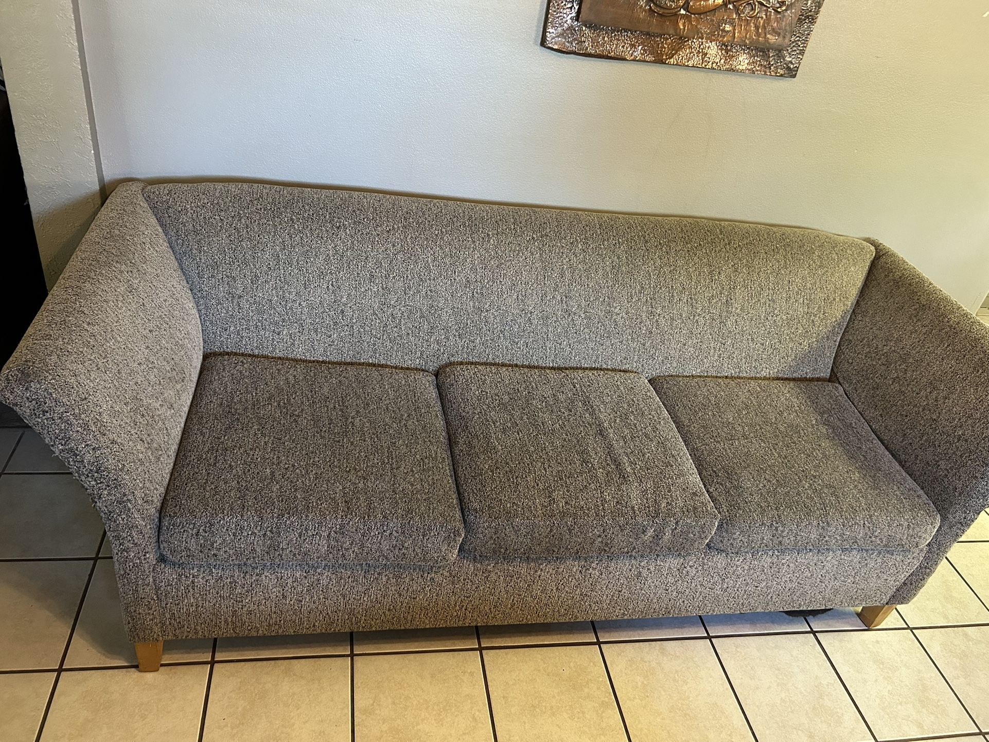 $60 OBO. gray and black sofa.