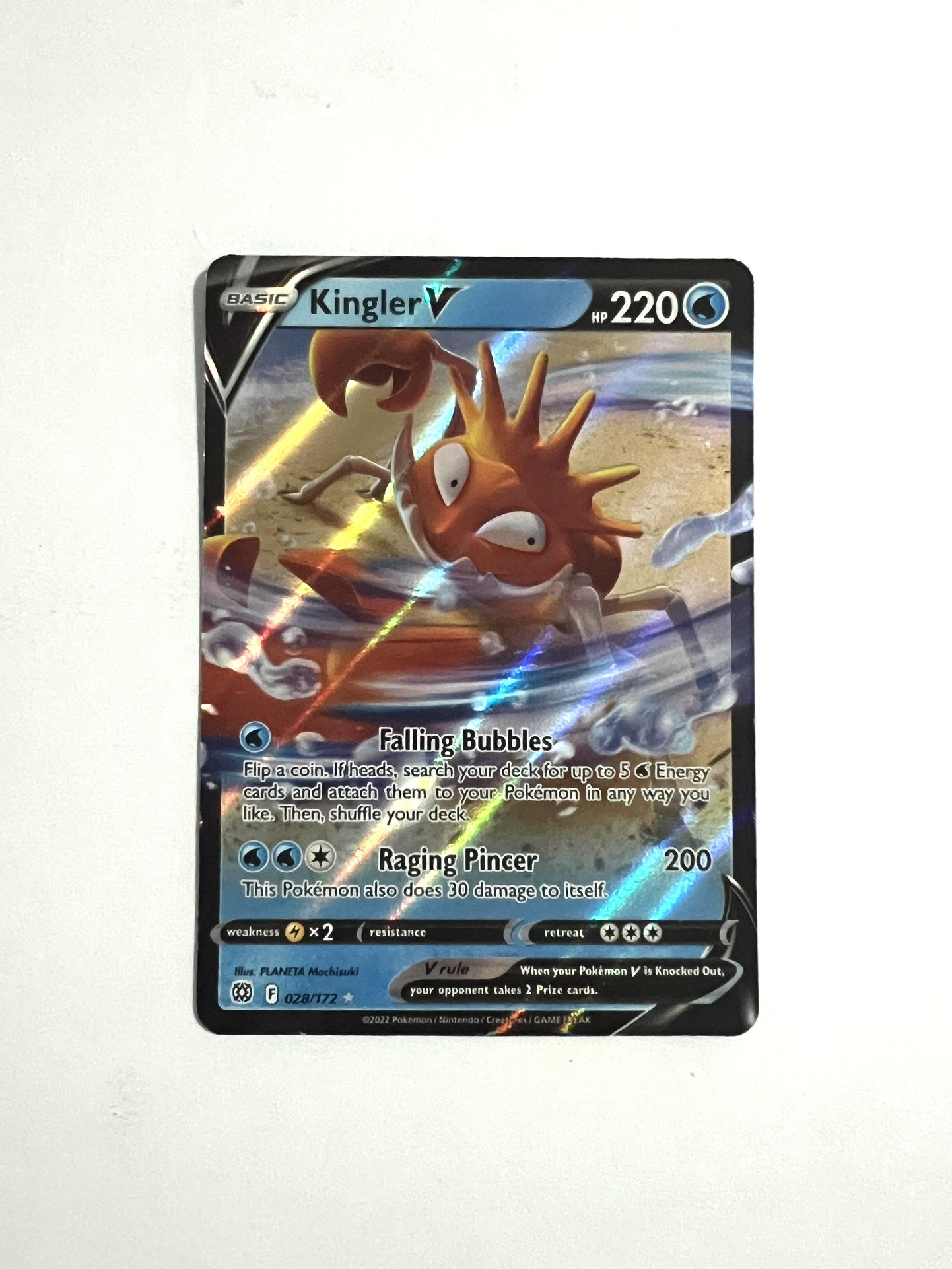 Kingler V 028/172 Brilliant Stars Ultra Rare Holo Pokemon Card Mint NM