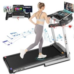 (NEW) SYTIRY Folding Treadmill w/10” Touchscreen WIFI