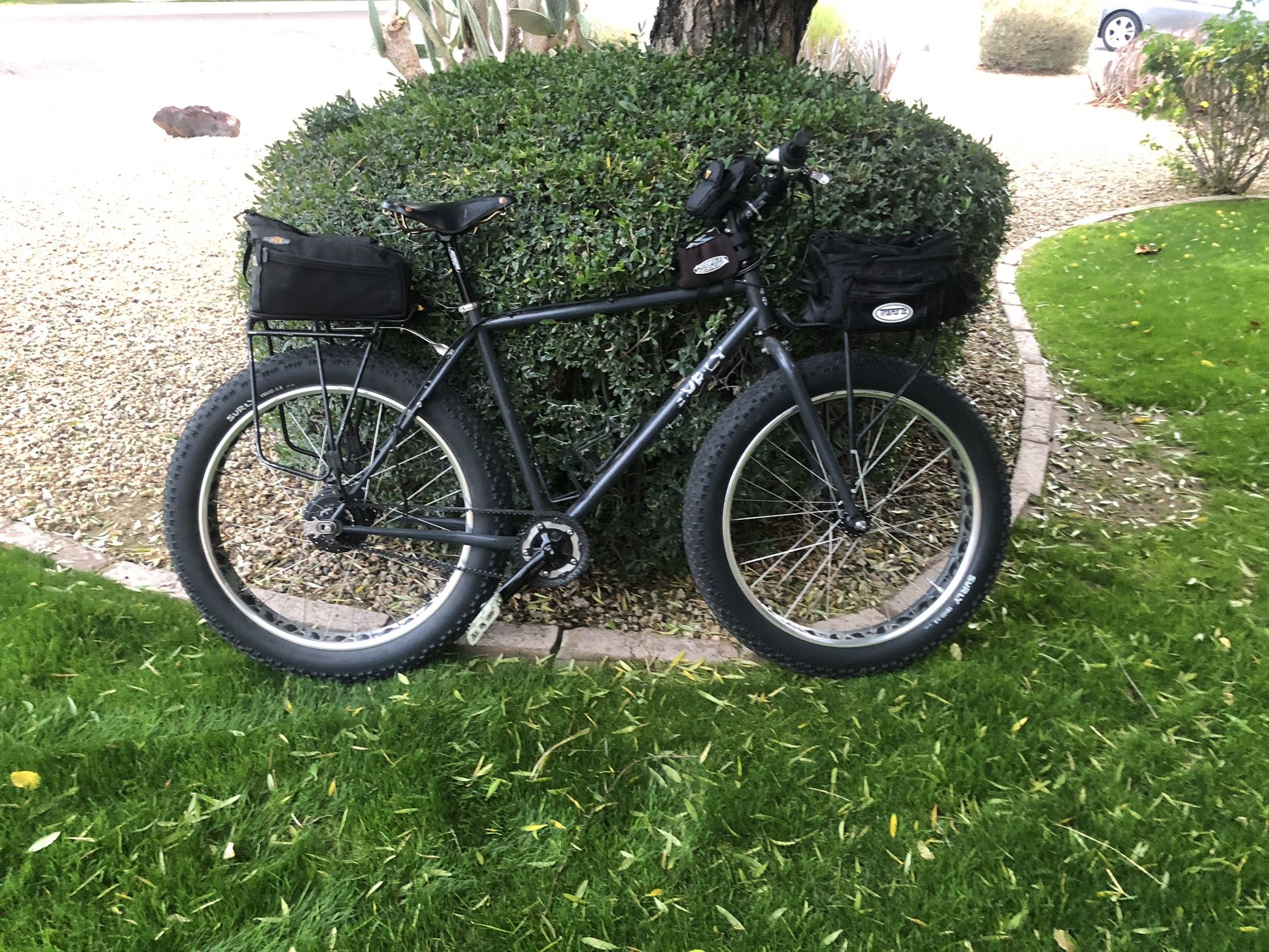 Surly Pugsley (One of a Kind Stealth Ride) - Nuvinci Virtual Hub Belt Drive