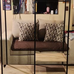 Better Homes & Gardens Jace Freestanding Metal 2-Rod Garment Clothes Rack with 4 Wooden Shelves, Black