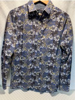 Rock Roll-N-Soul Shirt Mens M Floral Long Sleeve Button Down