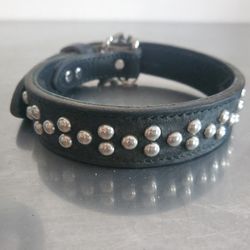 Leather Large Dog Studded Collar 21"