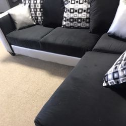 Luxury Grey And Black Sectional New