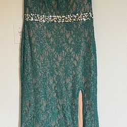 Green Lace Prom Dress
