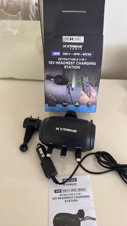 Retractable Backseat Charging Station Box New