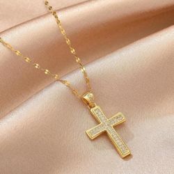 Ladies Gold Cross Necklace