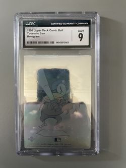 Looney Tunes  Cosmic Ball 1990 Yosemite Sam Hologram Card CGC Graded 9 MINT