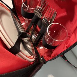 Picnic Backpack Romantic For Two People, Black