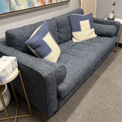 Modern Blue Fabric Sofa – Clean & Comfortable