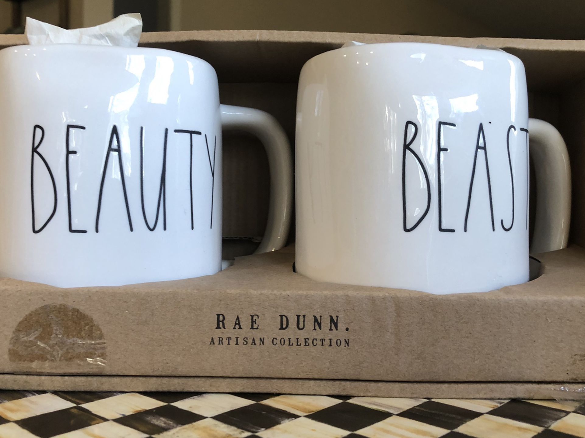 Rae Dunn Beauty And The Beast Mug Set