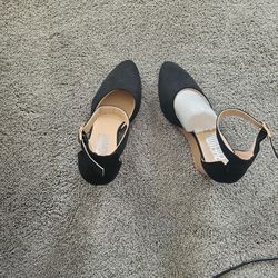 Ladies Black Suede Dress Shoe New