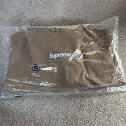 Supreme Box Logo Hoodie Sweatshirt FW23 Dark Sand Small Jordan Nike Cactus Jack Travis Black Cat