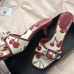 Coach Margot Heels Cherry print