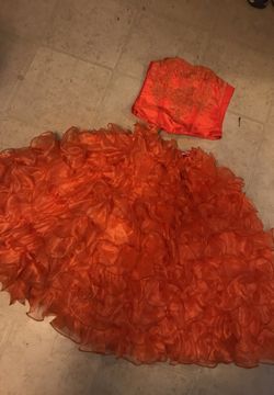 Orange child party dress