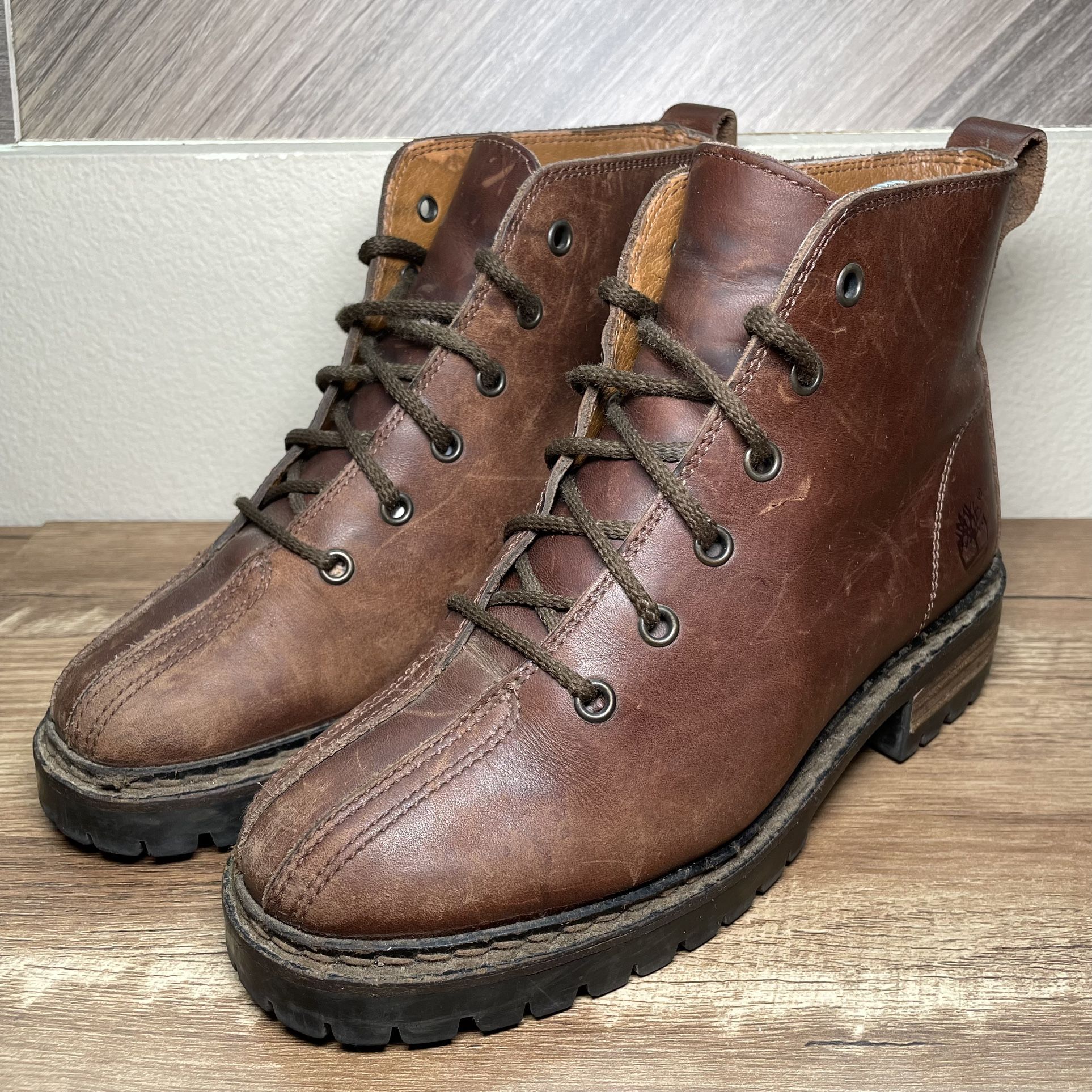 Womens Timberland Brown Leather Lace Up Boots