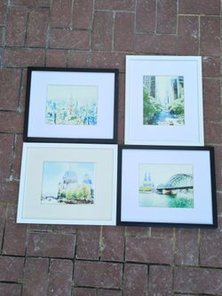4 cities. 17x14 (8x9.5) photo frames without glass.
