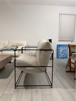 Modern Sling Accent Chairs – Black Metal Frame – $70 each / $120 for both