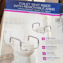 $20 Toilet seat  Riser 3.5" High  with Removable
Arms, Elongated