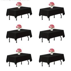 Paquete de12 manteles negros para mesas rectangulares, 60 x 112 pulgadas, manteles lavables .incluyen 80 Folding chair  cobever.