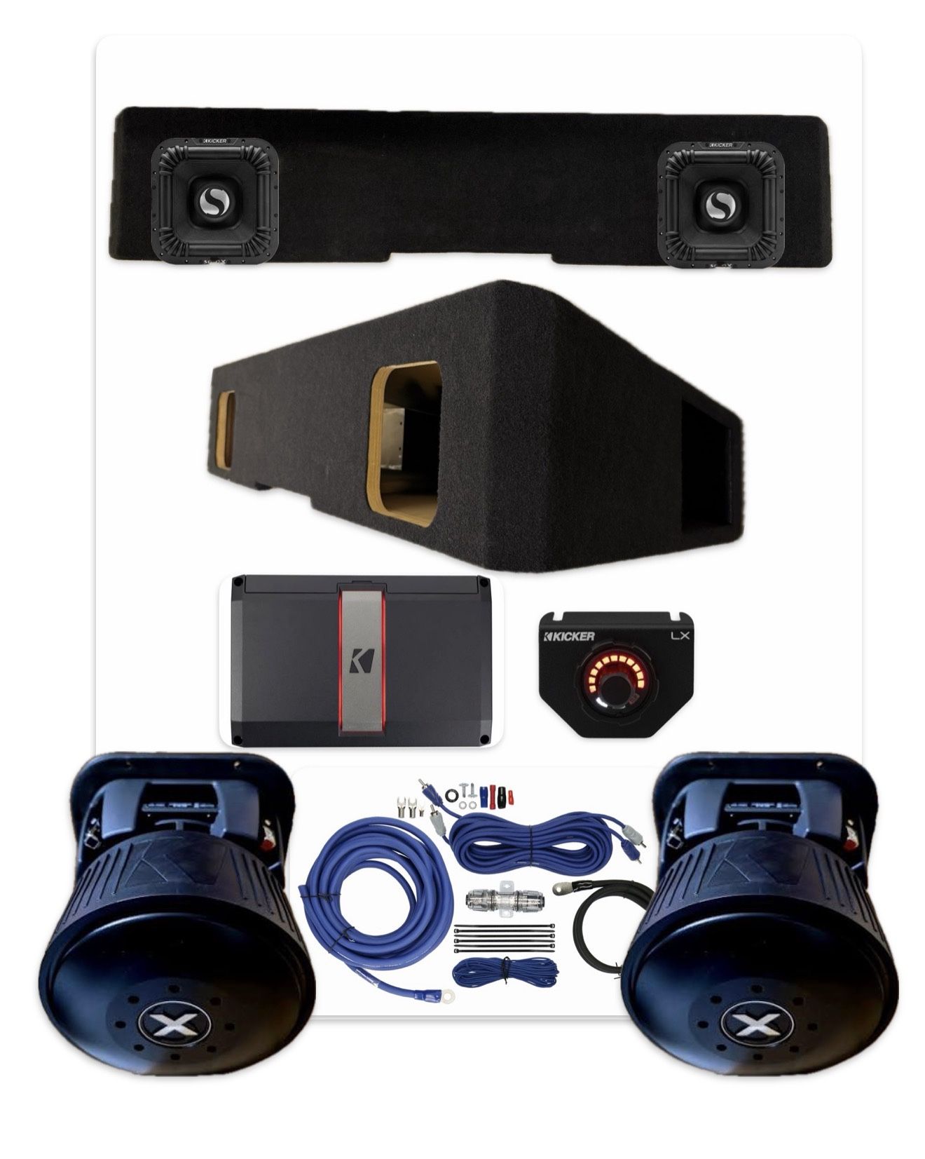 POWERFUL KICKER SOLO X 8” BASS PACKAGE FIT SILVERADO SIERRA 2019-2026 INSTALLED