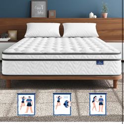 NEW - queen hybrid mattress 12 inch