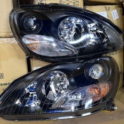 2000 To 2006 Mercedes-Benz S-Class (Halogen Models Only) Black Housing Projector Headlights