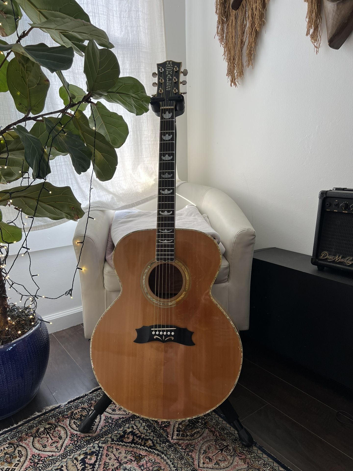 1970s Morales J 200 Acoustic Guitar Made In Japan