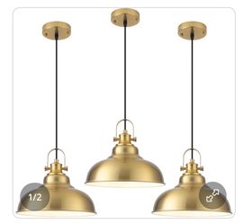 Gold Pendant Light Kitchen Island 3 Pack, 11.41