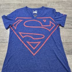 Women's Size M Under Armour Superman Collab Loose Active Top