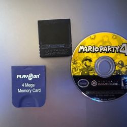 Mario Party 4 – Nintendo GameCube Disc Only + 2 Memory Cards – Tested Working 