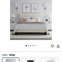 Full Size Bed Frame with Adjustable Tufted Headboard – Velvet Upholstered Platform Bed, Sturdy Frame & Slats, No Box Spring Needed, Noise-Free, Easy A