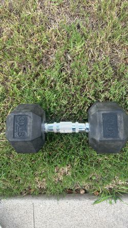 30 LB Rubber Hex Dumbbell