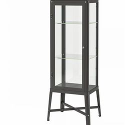 IKEA glass and metal locking curio cabinet