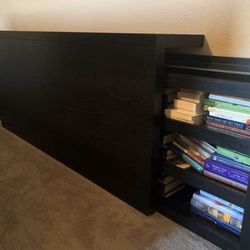 IKEA Queen Malm 3pc Headboard/Bookcase Shelving Unit 